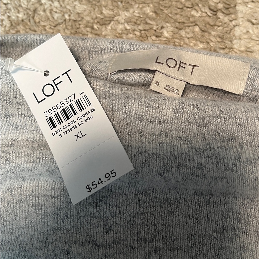 LOFT slouchy off-shoulder soft top, grey, size XL NWT! - Picture 4 of 5